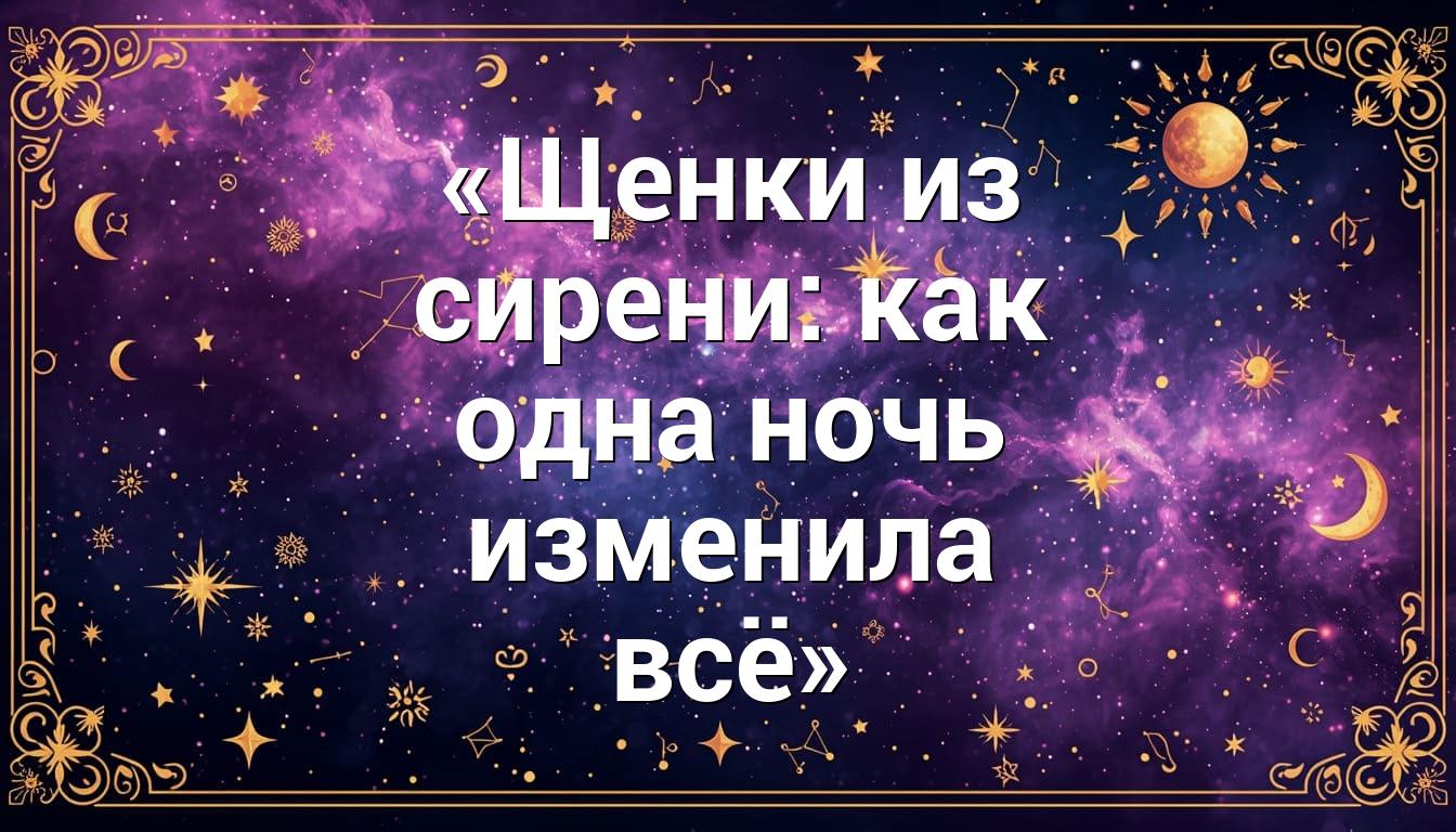 «Щенки из сирени: как одна ночь изменила всё»