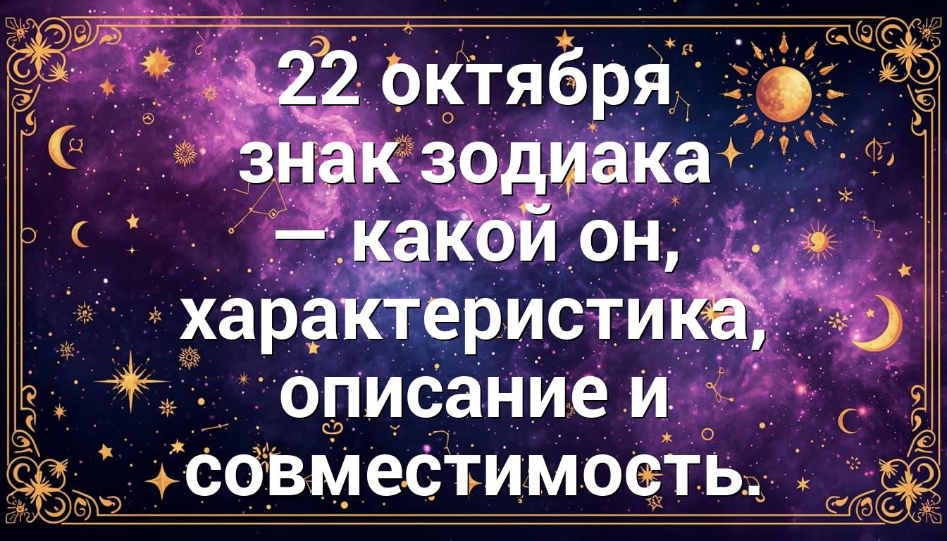 22 октября знак зодиака — какой он, характеристика, описание и совместимость.