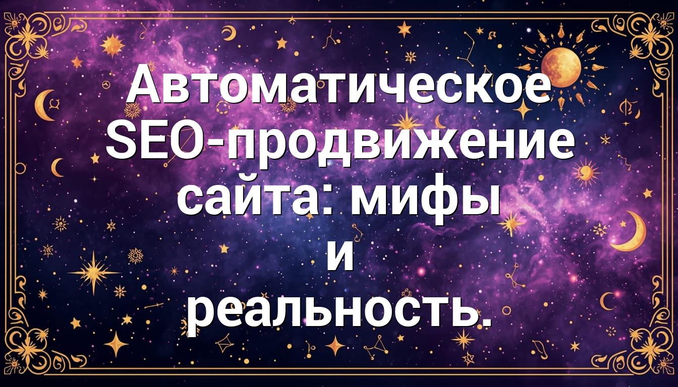 Автоматическое SEO-продвижение сайта: мифы и реальность.