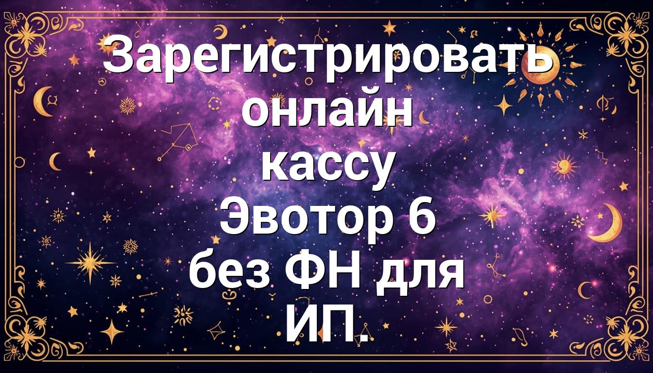 Зарегистрировать онлайн кассу Эвотор 6 без ФН для ИП.