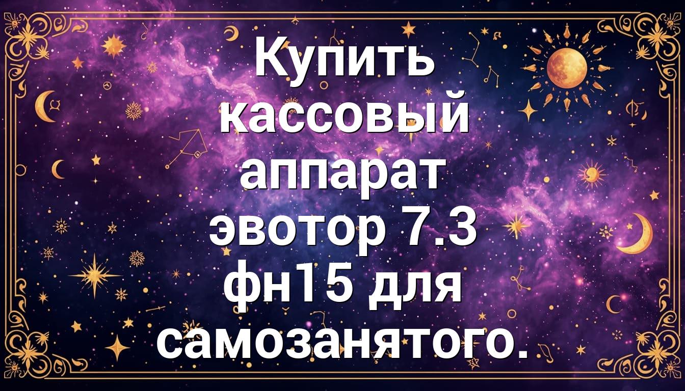 Купить кассовый аппарат эвотор 7.3 фн15 для самозанятого.