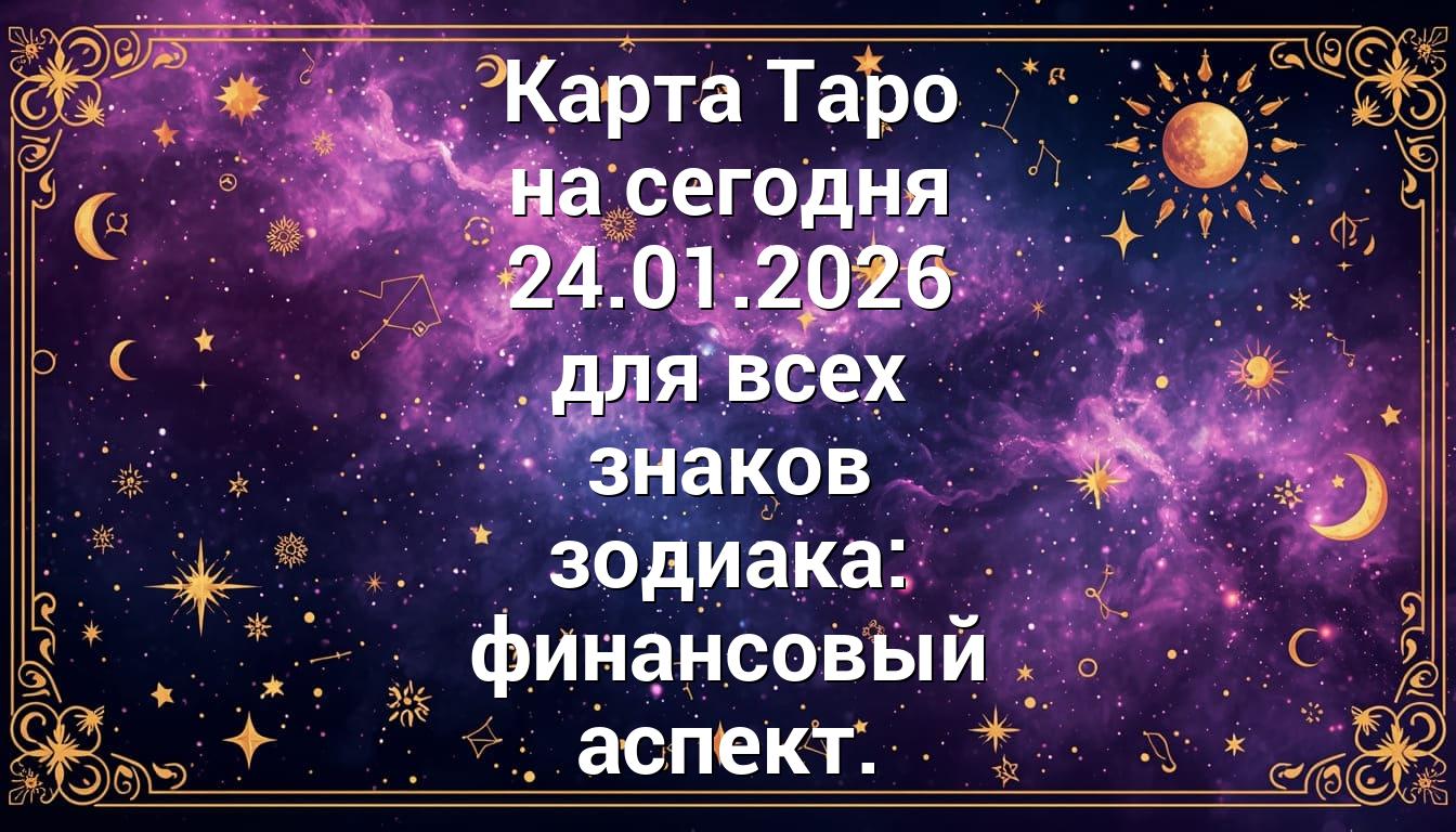 Карта Таро на сегодня 24.01.2026 для всех знаков зодиака: финансовый аспект.