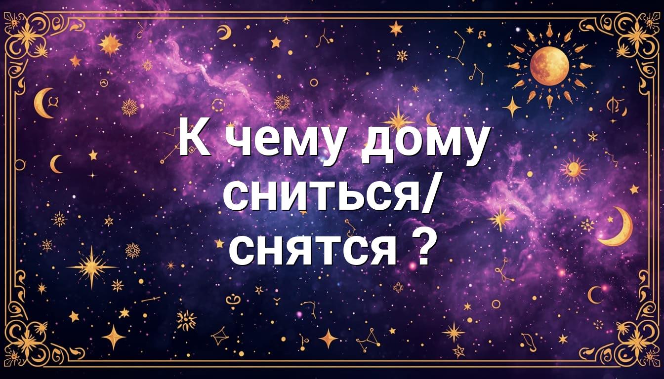 К чему дому сниться/ снятся ?