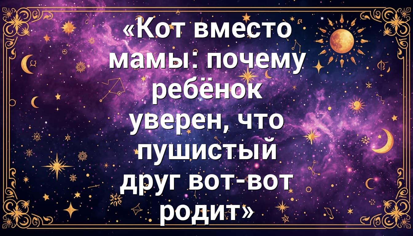«Кот вместо мамы: почему ребёнок уверен, что пушистый друг вот-вот родит»
