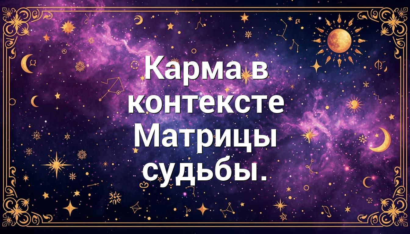 Карма в контексте Матрицы судьбы.