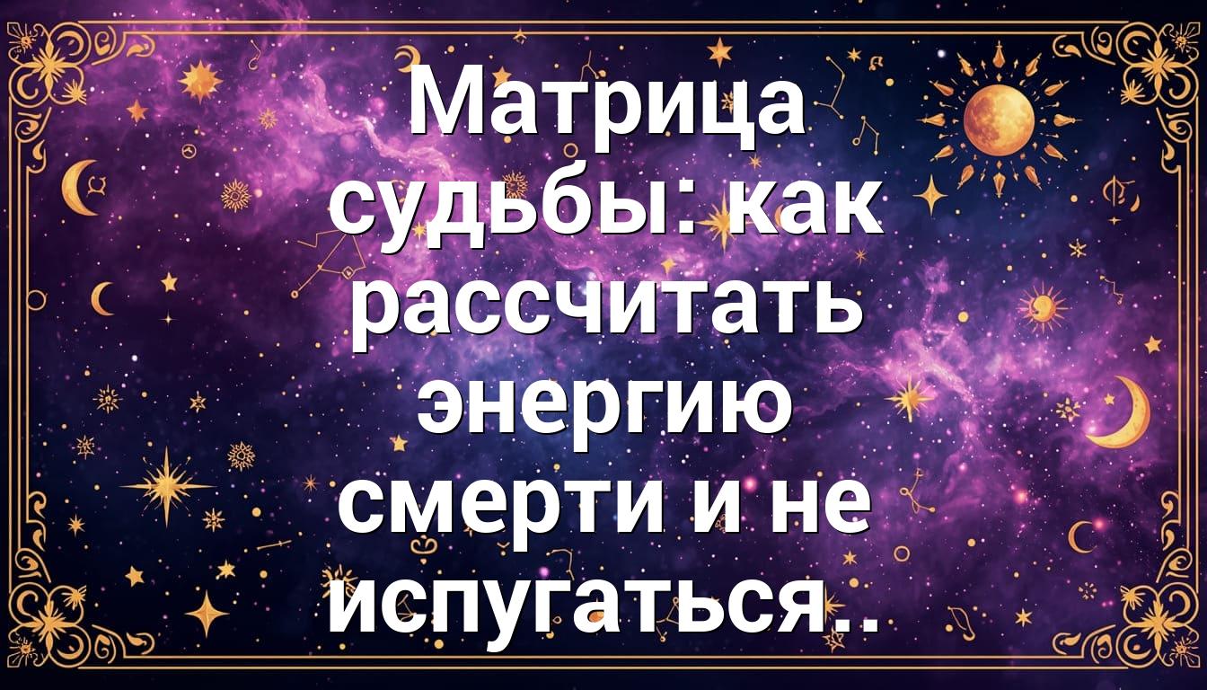 Матрица судьбы: как рассчитать энергию смерти и не испугаться..