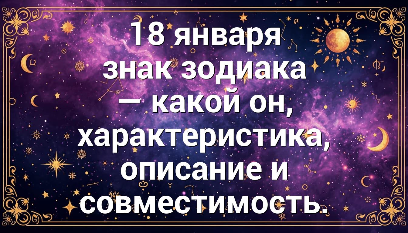 18 января знак зодиака — какой он, характеристика, описание и совместимость.