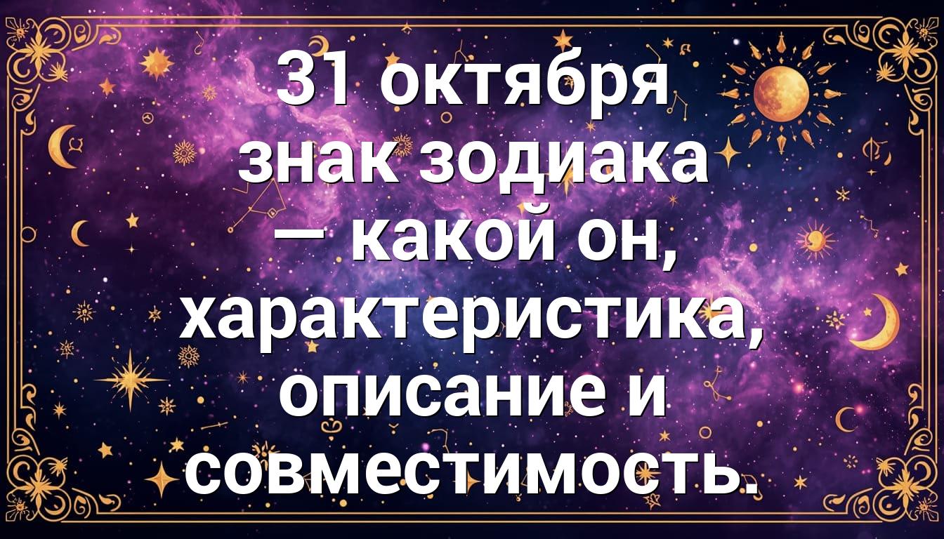 31 октября знак зодиака — какой он, характеристика, описание и совместимость.