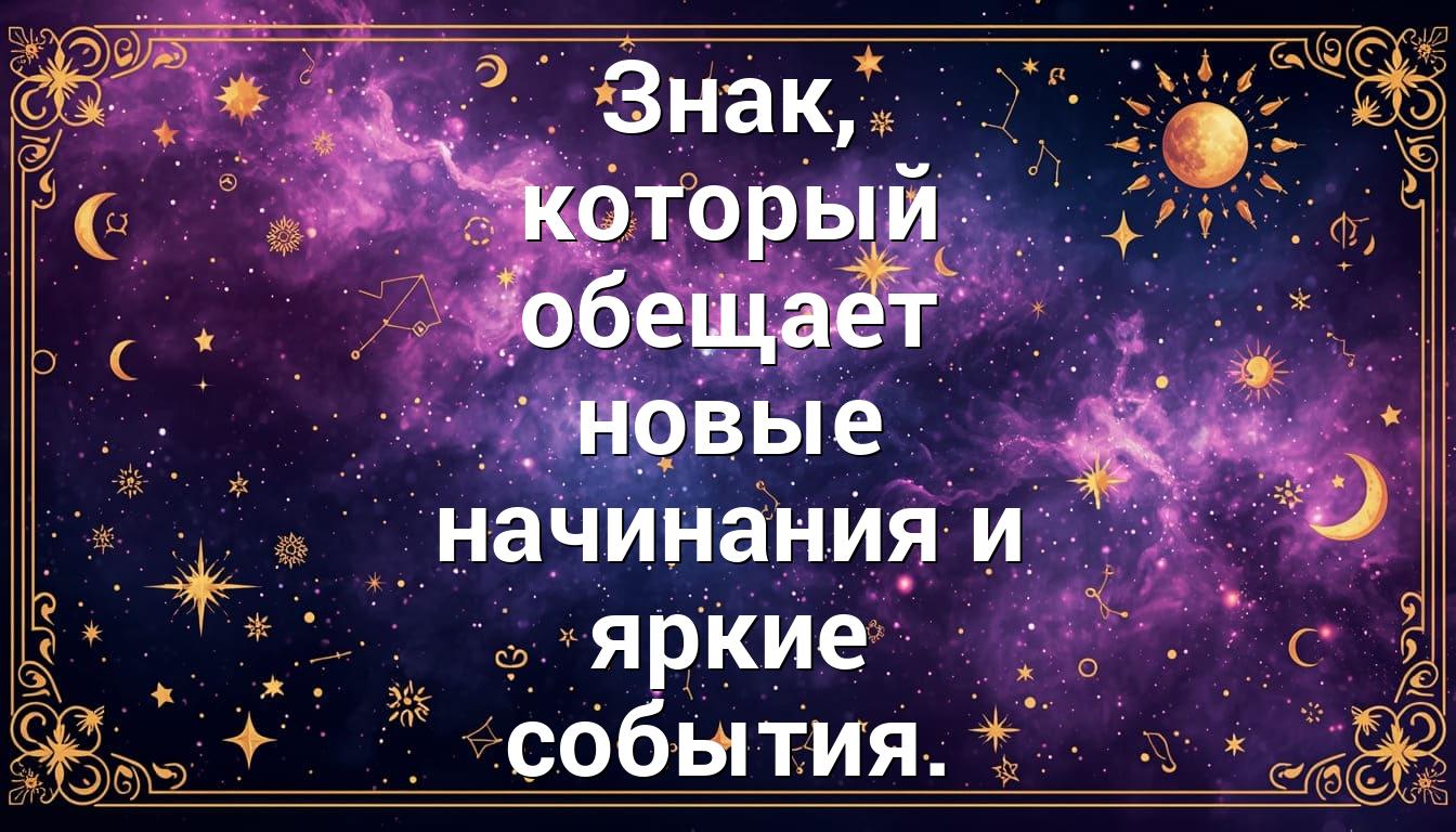 Знак, который обещает новые начинания и яркие события.