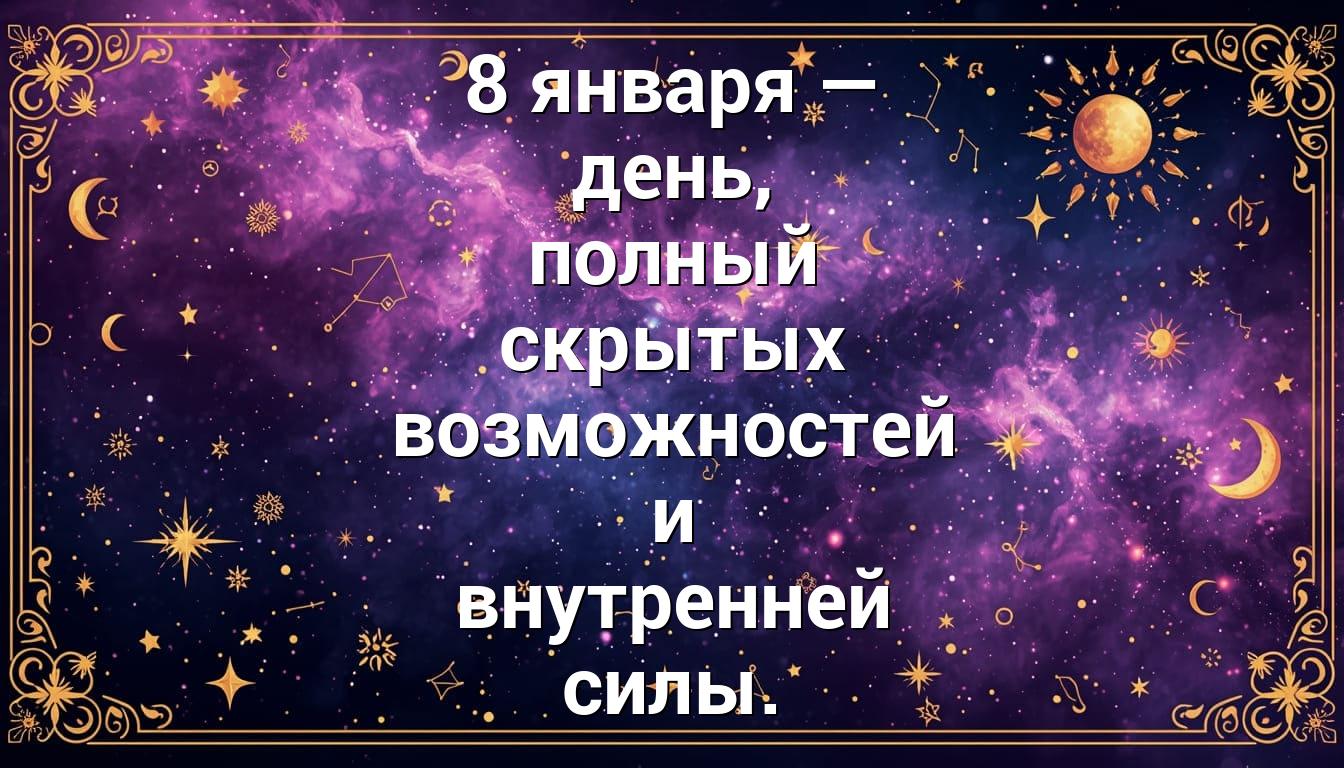 8 января — день, полный скрытых возможностей и внутренней силы.