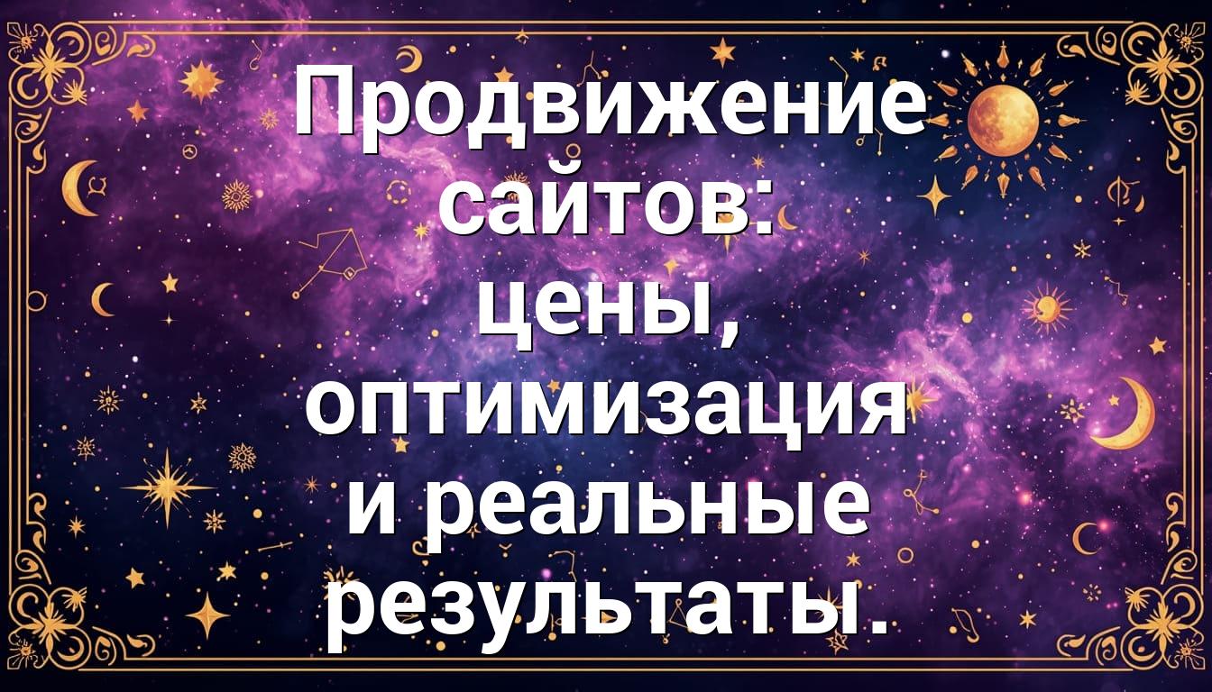 Продвижение сайтов: цены, оптимизация и реальные результаты.