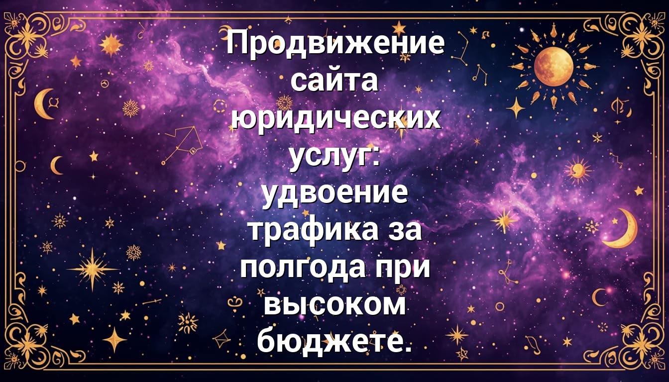 Продвижение сайта юридических услуг: удвоение трафика за полгода при высоком бюджете.