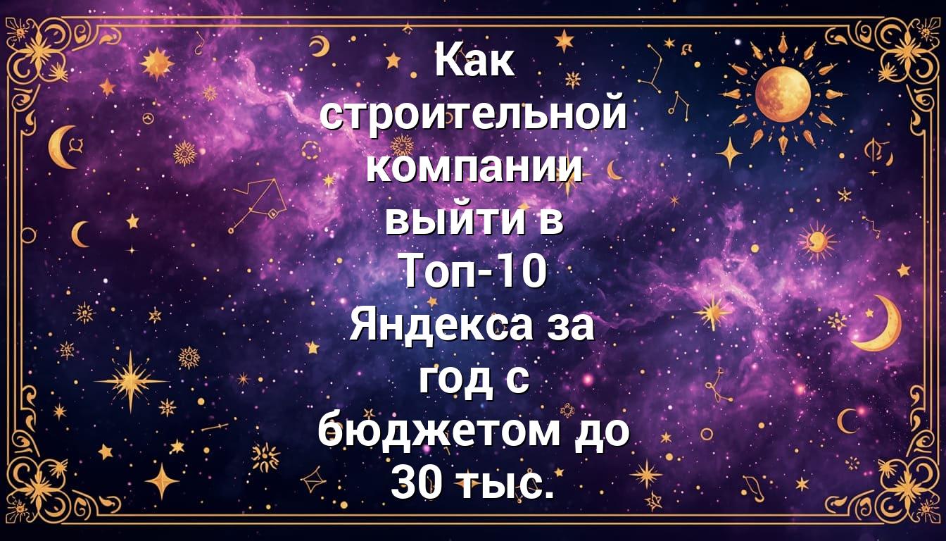 Как строительной компании выйти в Топ-10 Яндекса за год с бюджетом до 30 тыс.