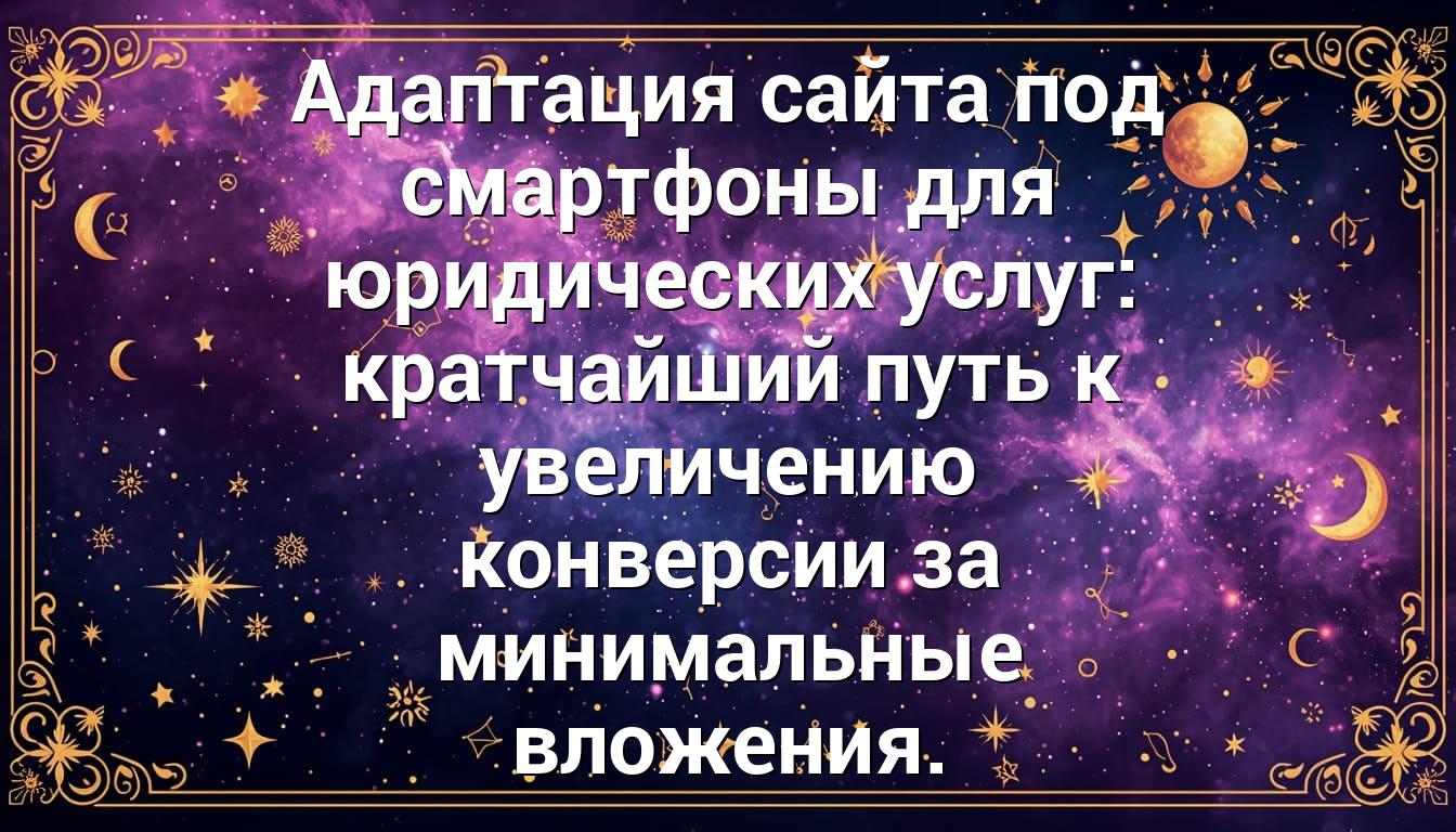 Адаптация сайта под смартфоны для юридических услуг: кратчайший путь к увеличению конверсии за минимальные вложения.