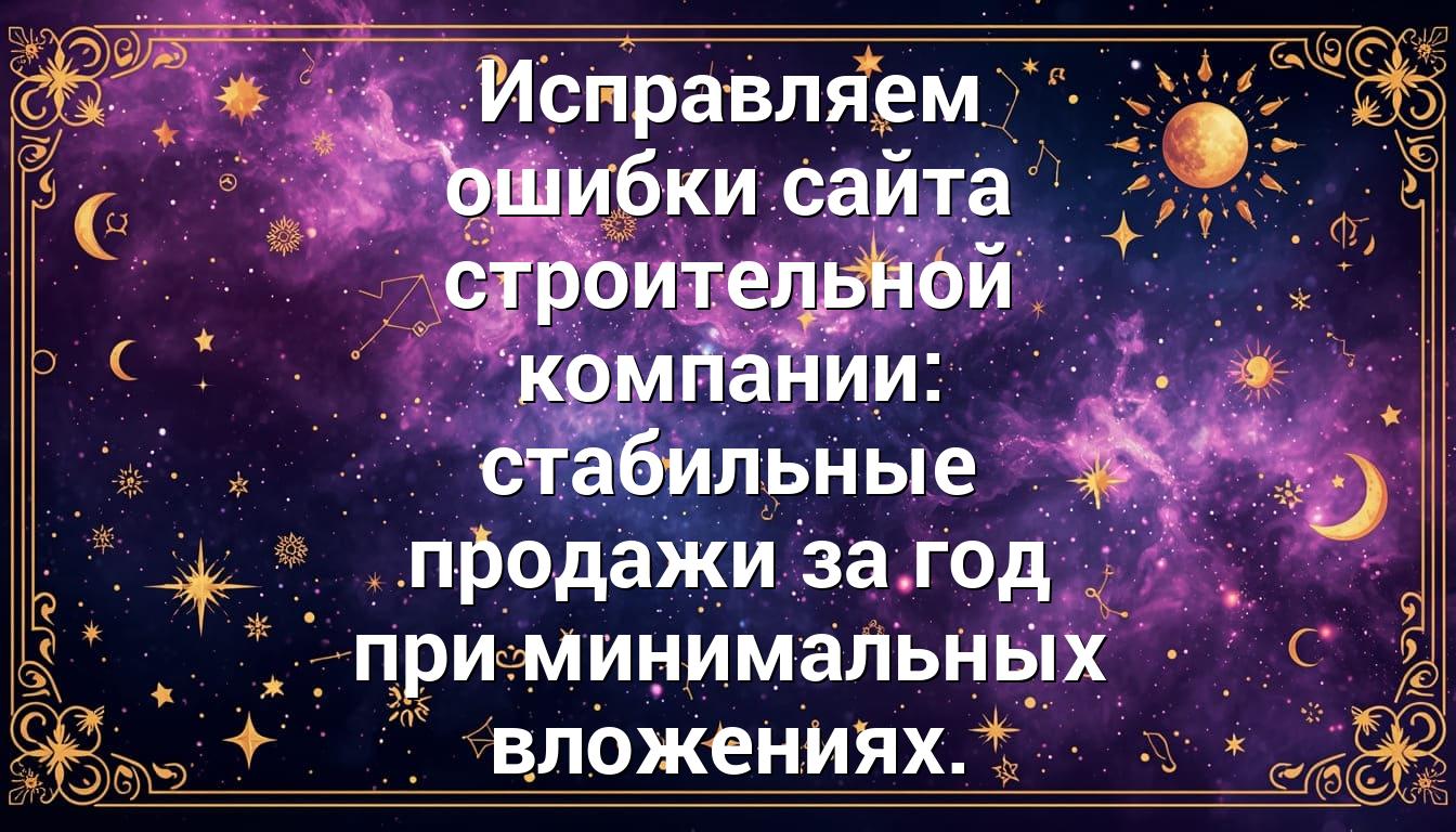 Исправляем ошибки сайта строительной компании: стабильные продажи за год при минимальных вложениях.