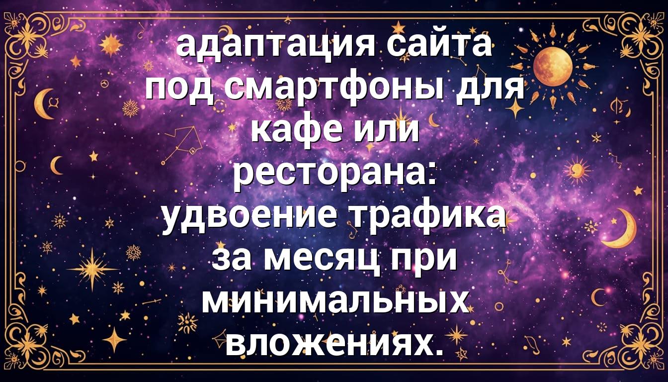 адаптация сайта под смартфоны для кафе или ресторана: удвоение трафика за месяц при минимальных вложениях.