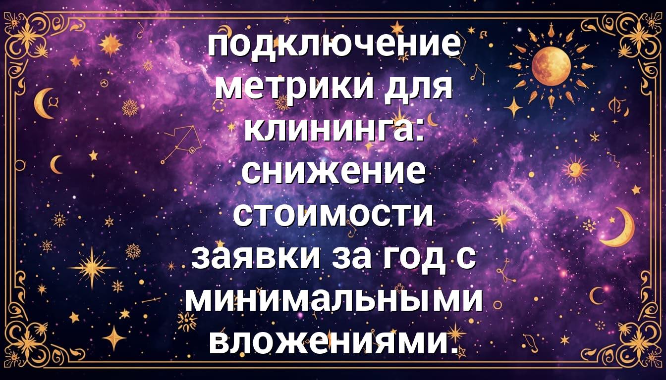 подключение метрики для клининга: снижение стоимости заявки за год с минимальными вложениями.