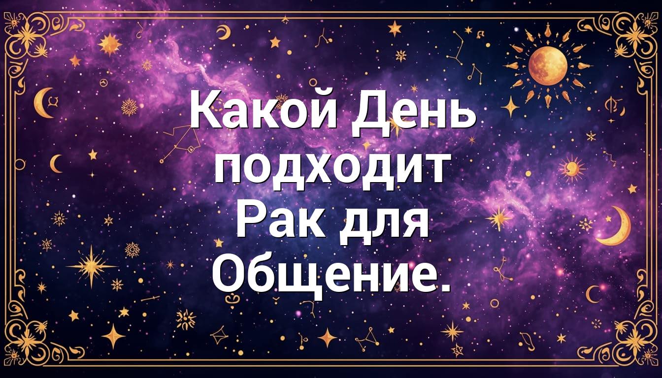 Какой День подходит Рак для Общение.