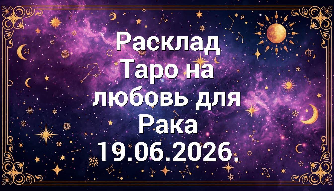 Расклад Таро на любовь для Рака 19.06.2026.