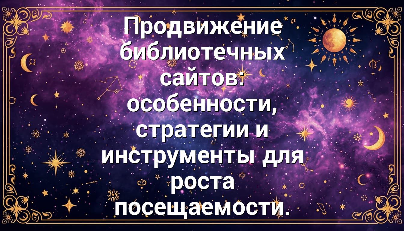 Продвижение библиотечных сайтов: особенности, стратегии и инструменты для роста посещаемости.