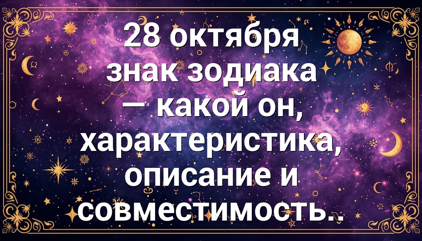 28 октября знак зодиака — какой он, характеристика, описание и совместимость..