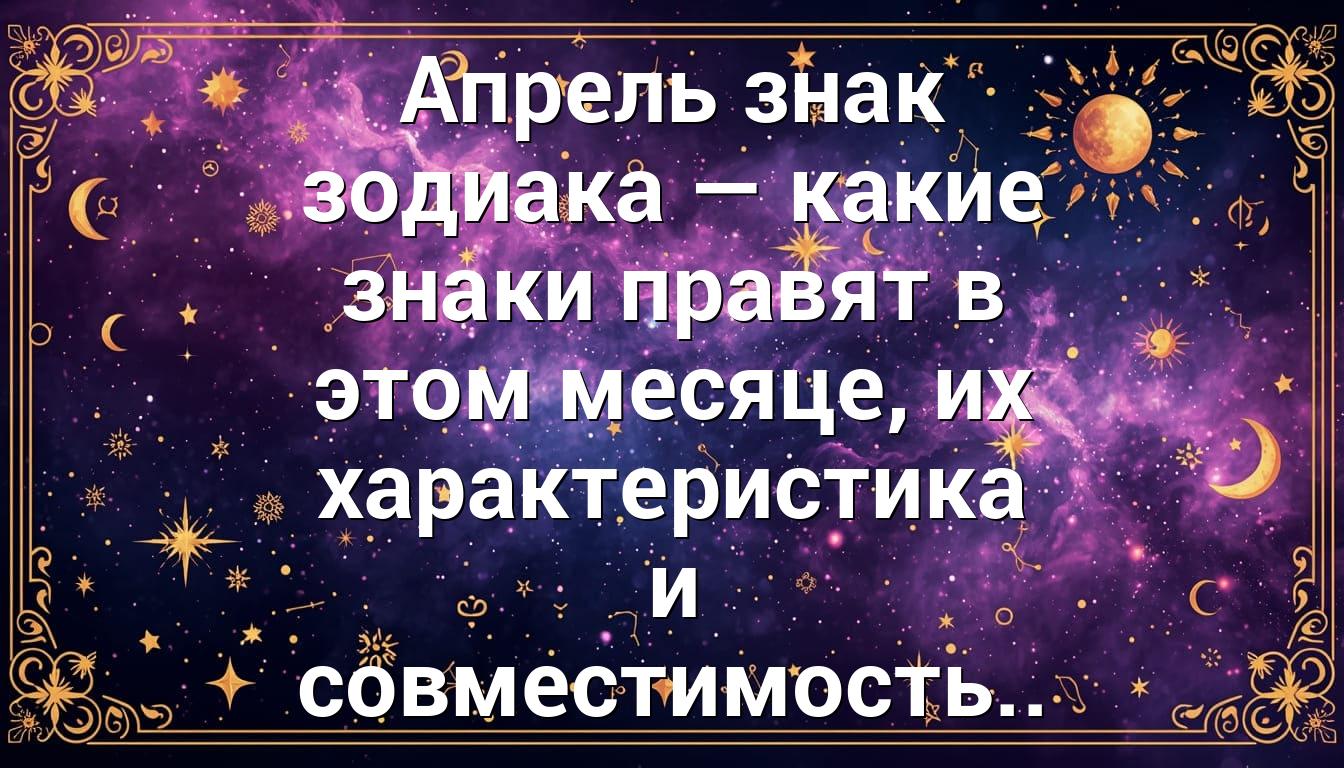 Апрель знак зодиака — какие знаки правят в этом месяце, их характеристика и совместимость..