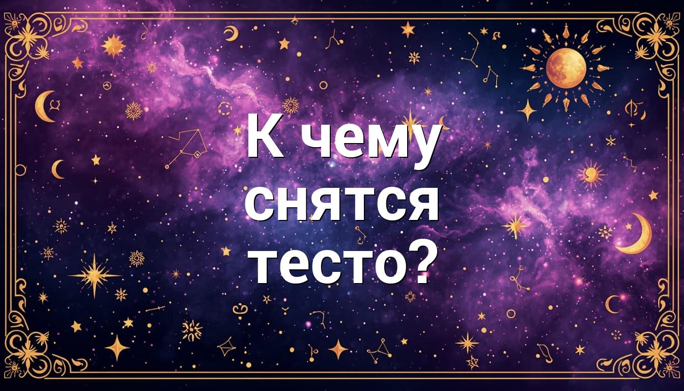 К чему снятся тесто?