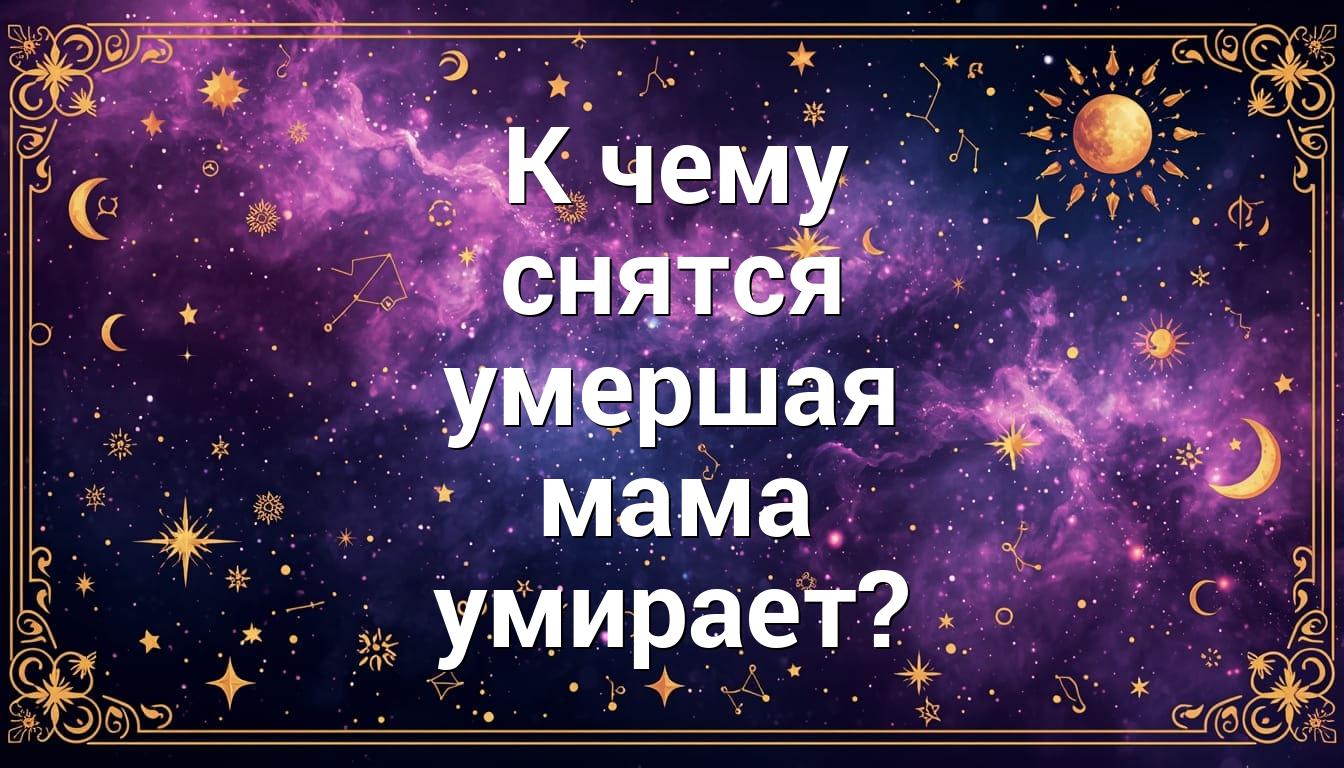 К чему снятся умершая мама умирает?