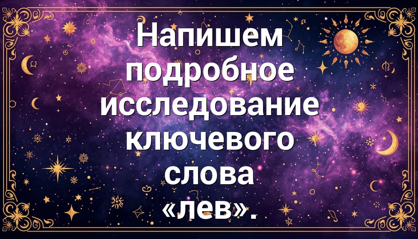 Напишем подробное исследование ключевого слова «лев».