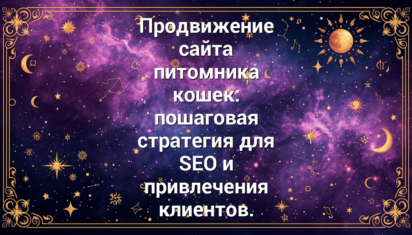 Продвижение сайта питомника кошек: пошаговая стратегия для SEO и привлечения клиентов.
